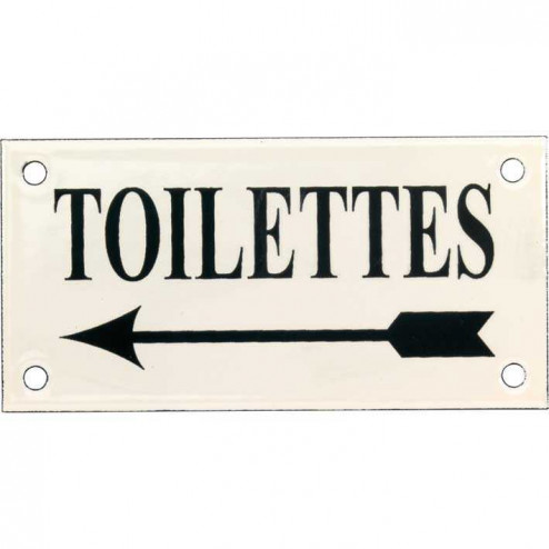 Emaille Picto Toilettes LS Kl. 6x12cm ivoor/groen