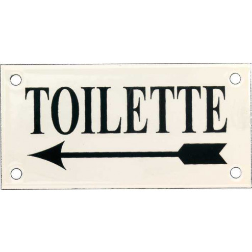 Emaille Picto Toilette LS Kl.6x12cm ivoor/groen