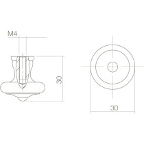 Intersteel Meubelknop ø 30 mm smeedijzer zwart