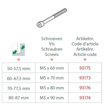 Cilinderkopschr. M5x80 voor VH roz. dd 70-77,5 mm