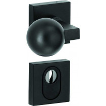 SKG3 knop/kruk op rozet rechts Kare/Bauhaus m/ KTB PC rozet mat zwart