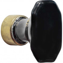 Meubelknop Octo ovaal porselein 36mm zwart/glans nikkel