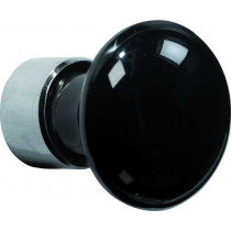 Meubelknop Paddenstoel porselein 15mm zwart/glans nikkel