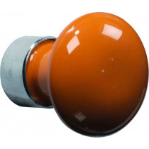 Meubelknop Paddenstoel porselein 30mm glans nikkel/oranje