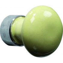 Meubelknop Paddenstoel porselein 30mm glans nikkel/citroen