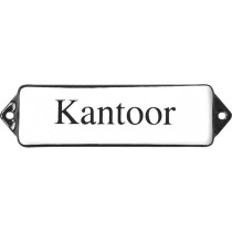 Emaille Tekst Kantoor 10x3cm wit/zwart