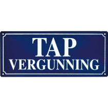 Emaille Aanwijsbord Tapvergunning