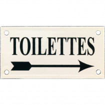 Emaille Picto Toilettes RS Kl. 6x12cm ivoor/groen