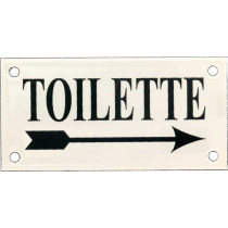 Emaille Picto Toilette RS Kl.6x12cm ivoor/groen