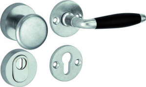 SKG3 knop/kruk op rozet rechts Bonton ebben/Elegant m/ KTB antiek nikkel/antiek chroom
