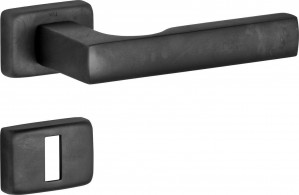 Deurkruk op rozet Mini S met sleutelrozet mat zwart PVD