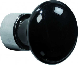 Meubelknop Paddenstoel porselein 15mm zwart/glans nikkel