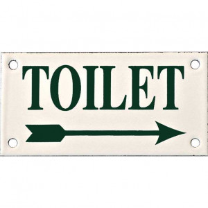 Emaille Picto Toilet RS Kl. 6x12cm ivoor/groen