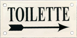 Emaille Picto Toilette RS Kl.6x12cm ivoor/groen